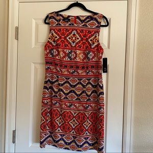 NWT ABG Dress Aztec Print Sleeveless Knee Length Dress Sz 16 Summer Festival